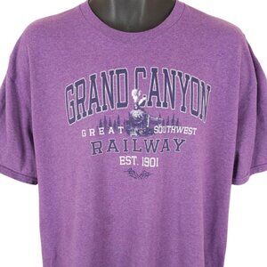 Grand Canyon Railway T Shirt Mens Size XL Purple Train Railroad